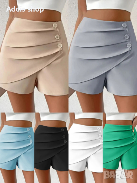 Модерни дамски къси панталони с копчета, 7цвята , снимка 1