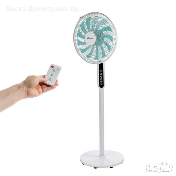 Вентилатор на стойка 16" Diplomat DFX-535RC, 60W, LED, дист. упр-е, снимка 1
