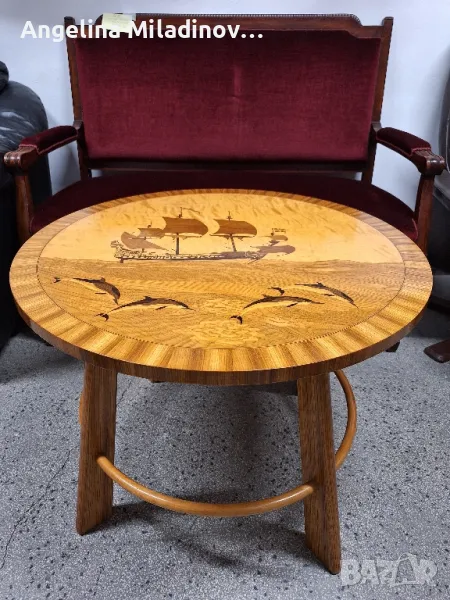 Маса с богата Интарзия , снимка 1