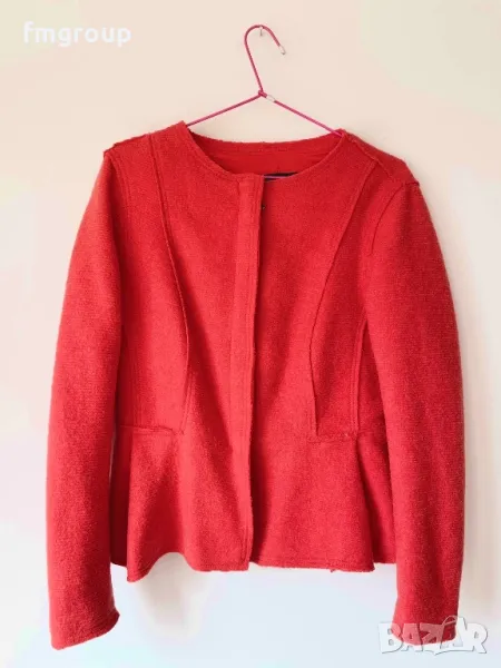 Дамско сако Зара Zara с пеплум оранжево, снимка 1