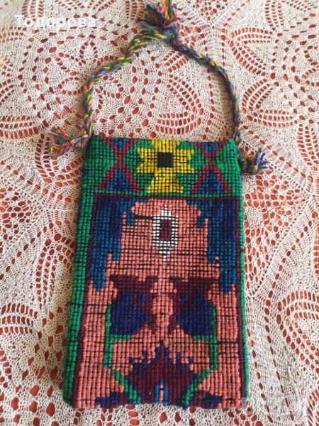 Автентична вълнена ръчнотъкана овчарска торбичка., снимка 1