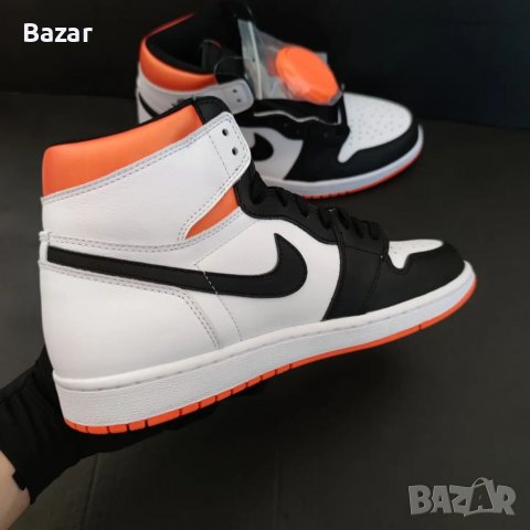 Nike Air Jordan 1 High Electro Orange Размер 42 Номер Нови Оригинални Обувки Кецове Мъжки Дамски Бял, снимка 4 - Кецове - 38584748