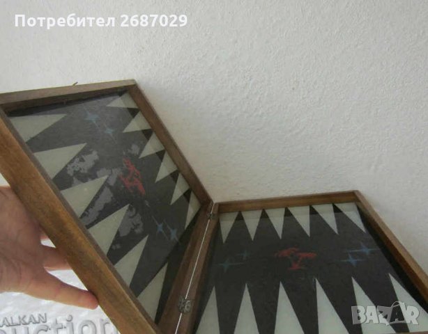 Голяма Луксозна Стара дървена кутия за игра на шах и табла, снимка 6 - Други - 28952284