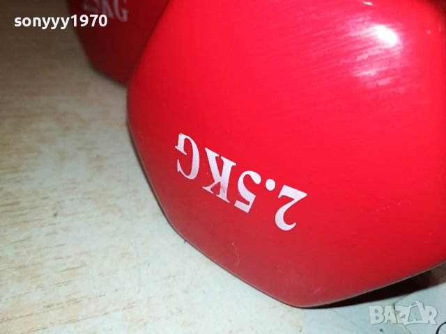 ГИРИ 2Х2,5КГ С ГУМЕНО ПОКРИТИЕ 0912232122, снимка 6 - Фитнес уреди - 43342800