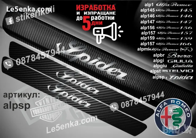ПРАГОВЕ карбон Alfa Romeo фолио стикери alp1, снимка 13 - Аксесоари и консумативи - 39049229