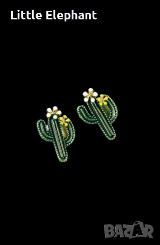 Oulet Sale Creative retro,обеци кактуси,green/нови