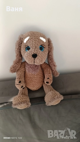 Ръчно плетено кученце, снимка 11 - Плюшени играчки - 47874809