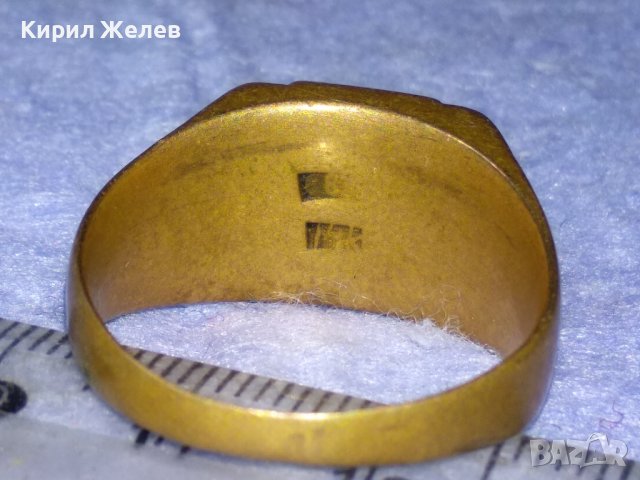 СТАР РУМЪНСКИ РЕТРО ПРЪСТЕН с ПЕЧАТИ 14К и 585 МЕСИНГОВА СПЛАВ РЪЧНА ИЗРАБОТКА За КОЛЕКЦИЯ 21945, снимка 2 - Антикварни и старинни предмети - 40684992