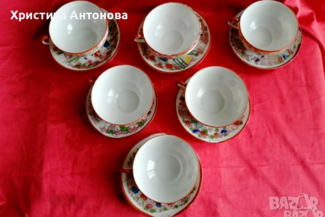 Винтидж японски сервиз за чай , снимка 3 - Сервизи - 52690208