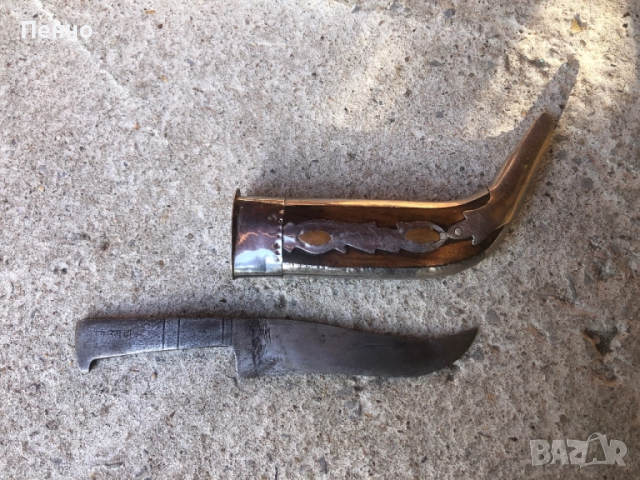 стар нож "Вълчи зъб" с кания, снимка 13 - Ножове - 50149186