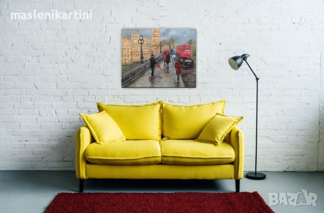 Дъждовен Лондон маслена картина , снимка 5 - Картини - 42133831