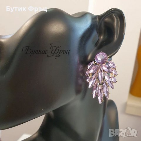 Обеци Лила, снимка 2 - Обеци - 38711505