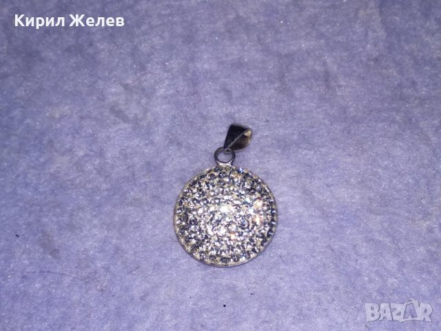 ИЗИСКАН СРЕБЪРЕН МЕДАЛЬОН СРЕБРО 925 с БЯЛ ЕМАЙЛ и КРИСТАЛЧЕТА 36407, снимка 8 - Колиета, медальони, синджири - 39547791