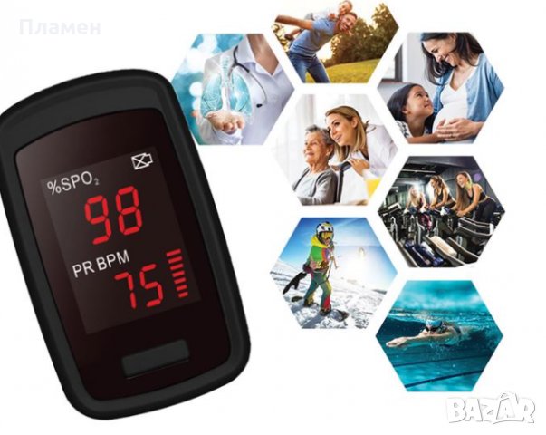 Пулсоксиметър, измерва саторацията сърдечен ритъм, наситеността на кислород в кръвта , снимка 5 - Други - 35561555