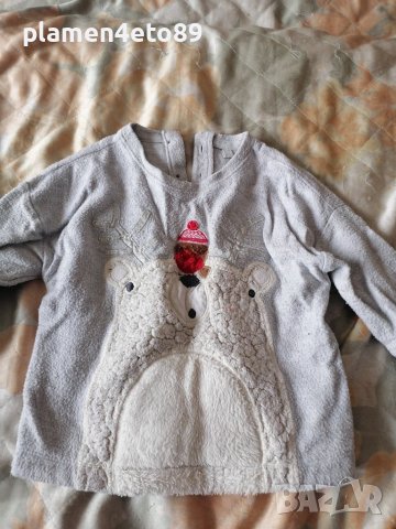 Коледна блуза 12-18 месеца next , снимка 1 - Бебешки блузки - 38931856