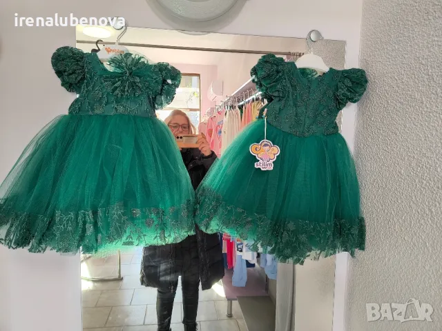 Разкошна зелена рокля , снимка 5 - Детски рокли и поли - 48122779