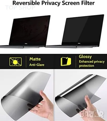 Нов Филтър за поверителност на екран лаптоп 13,3 инча Против отблясъци, снимка 5 - Захранвания и кутии - 49956948