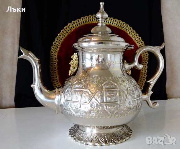Посребрен марокански чайник,кана Touzani Mohamed. 