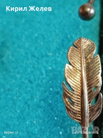 СРЕБЪРНА ОТВОРЕНА ГРИВНА с МОТИВ ПЕРО МАЙСТОРСКА ИЗРАБОТКА 13777, снимка 2 - Гривни - 52855661