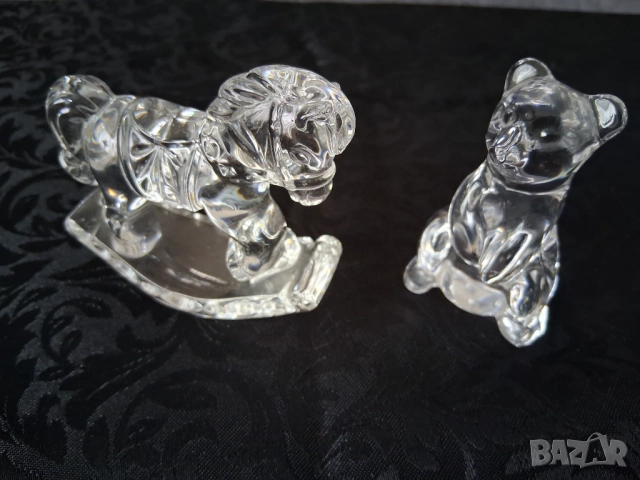 Фигурки Мече И Люлеещо конче Оловен кристал 