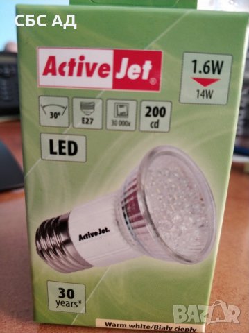 Крушка LED ActiveJet AJE-3027W ECO, E27, 1.6W, топло бяла, снимка 1 - Крушки - 27800038