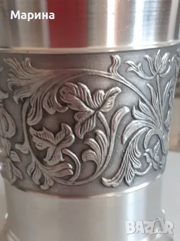 Немски чаши за вино от калай, 250 мл, Antik*Vintage#17, снимка 2 - Антикварни и старинни предмети - 47605893