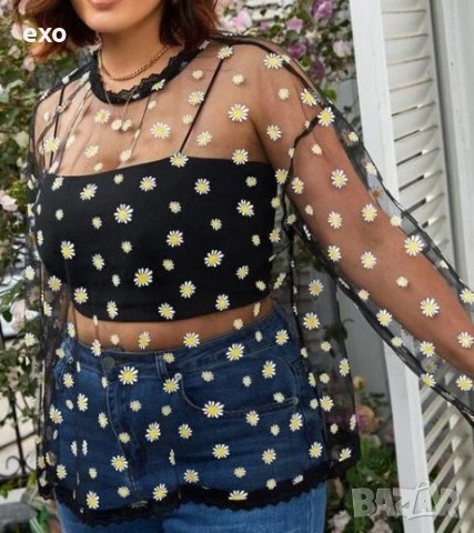 Черенa туника, Туника с бродерия голям размер туника, Ефирна туника Красив топ, Секси топ, снимка 1