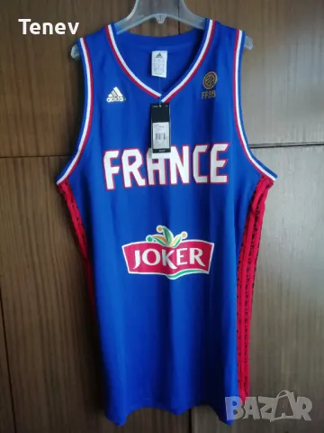 France Adidas нов оригинален баскетболен потник Франция национален отбор 2XL XXL