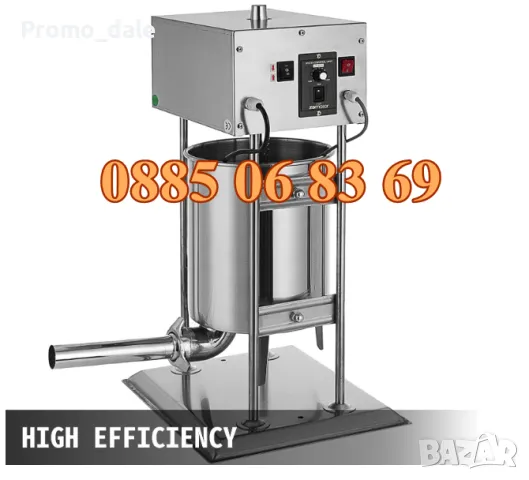 Електрическа пълначка за месо 10 литра с педал, пълначка за кайма, луканки, наденици, суджук, снимка 2 - Друго търговско оборудване - 47959674