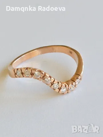 Златен пръстен с Диаманти 