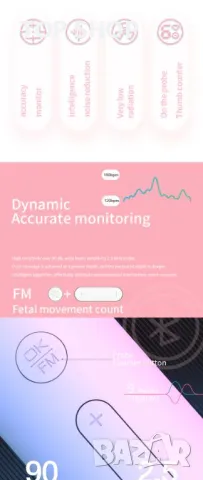 Уред за бебешки сърдечен ритъм bluеtooth Фетален доплер, снимка 7 - Бебефони - 48804891