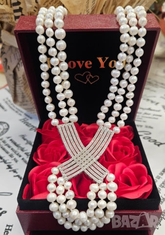 Бижута с естествени, култивирани перли със сертификат, снимка 16 - Подаръци за юбилей - 53582533