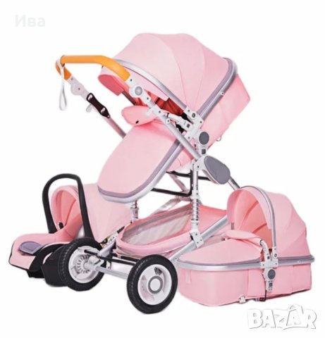 БЕЗПЛАТНА ДОСТАВКА Нова комбинирана бебешка количка 3в1, детска количка с три коша, снимка 10 - Детски колички - 43183764