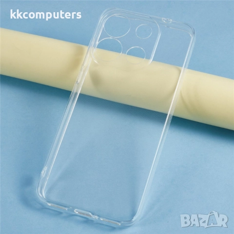 Калъф с протектор за Oukitel C57 Pro / C57s – мек TPU удароустойчив калъф, прозрачен или черен, снимка 4 - Калъфи, кейсове - 52477366