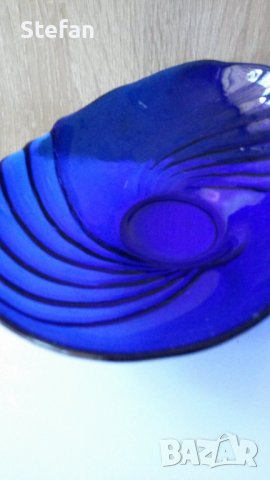 Купа и сосиера от син кобалт, снимка 5 - Сервизи - 40009937