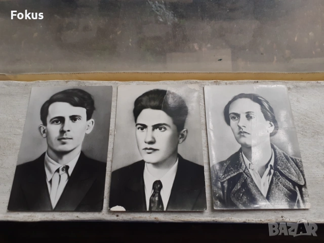 Стари снимки картички на трима от петимата от РМС