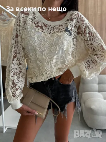 Дамска блуза от две части с потниче отдолу - Налични различни цветове Код A209, снимка 4 - Блузи с дълъг ръкав и пуловери - 47711678