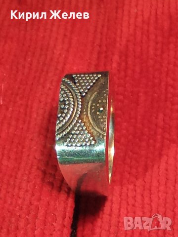 СТАР СРЕБЪРЕН АРТ ДЕКО ПРЪСТЕН ОКСИДИРАНО СРЕБРО 925 РЯДКА РЪЧНА МАЙСТОРСКА УНИКАЛНА ИЗРАБОТКА 25995, снимка 18 - Пръстени - 35975675