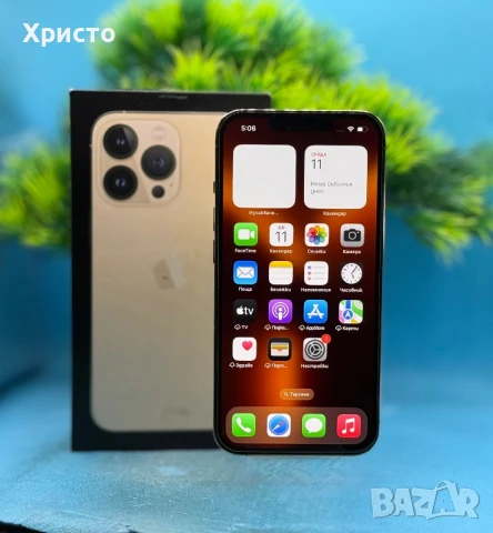 Apple iPhone 13 Pro, 128GB, 5G, Gold, снимка 1