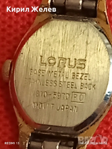 Дамски часовник Lorus Quartz JAPAN позлатен много красив 51876, снимка 6 - Дамски - 53492053