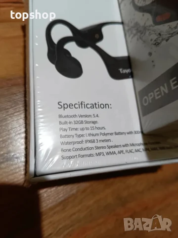 ЗАПЕЧАТАНИ НОВИ Водоустойчиви слушалки Tayogo, за плуване с костна проводимост, IPX68, 32GB памет, снимка 8 - Bluetooth слушалки - 50503402