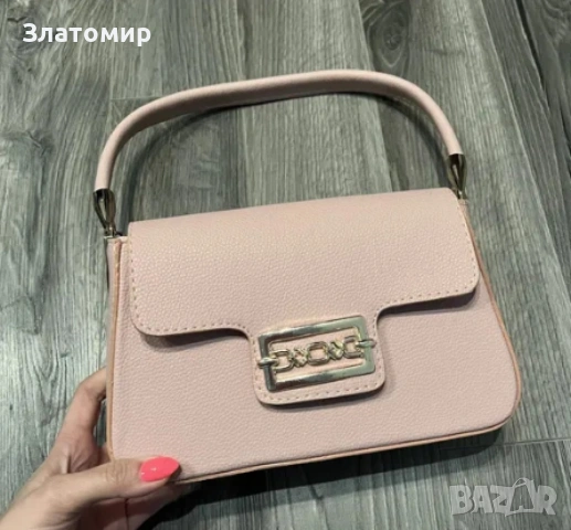 Малка дамска кожена чанта с тик-так закопчаване, снимка 6 - Чанти - 53135480