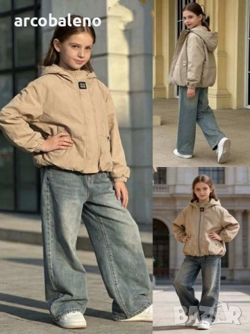 Пролетно яке с качулка за момичета, 2цвята , снимка 2 - Детски якета и елеци - 53433777