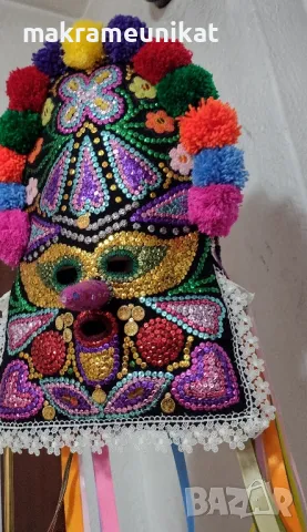 Кукерска маска, гугла, уникат, арт, ръчна изработка, декорация , снимка 5 - Декорация за дома - 41588628