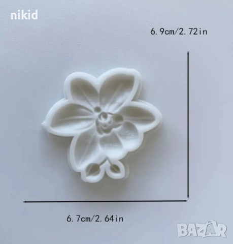 Орхидея Камбрия силиконов молд форма фондан шоколад гипс декор, снимка 3 - Форми - 52843948