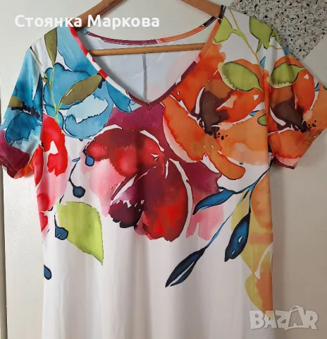 Прекрасна еластична рокля с къс ръкав, снимка 2 - Рокли - 49580488