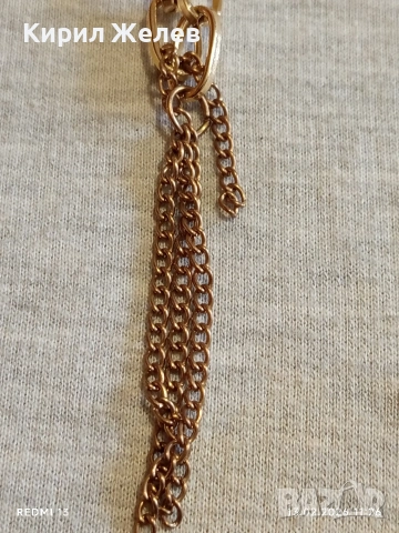 Дълго златисто колие с ресни Арт бижу майсторска изработка 51923, снимка 3 - Колиета, медальони, синджири - 53463702