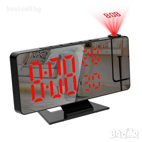 Постоянно светещ дигитален часовник настолен проеткор проекция на стена, снимка 5 - Други - 43423247