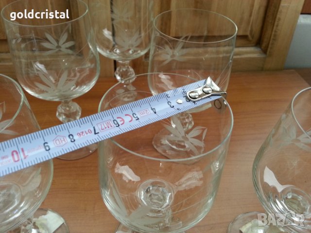Ретро кристални чаши гравирани , снимка 4 - Антикварни и старинни предмети - 37348216