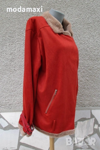 3XL Ново кожухче от велур, снимка 7 - Палта, манта - 53180511